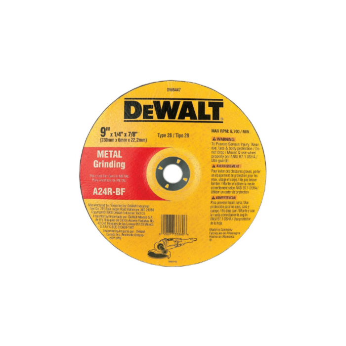 DEWALT HAR7026 9''+1/4''+7/8''METAL GRINDING/DISC #DW844