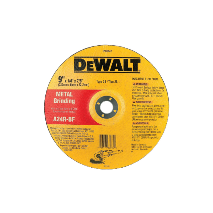 DEWALT HAR7026 9''+1/4''+7/8''METAL GRINDING/DISC #DW844
