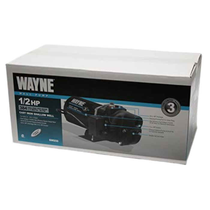 WAYNE IND5698 WAYNE 1/2HP CAST IRON SHALLOW WELL JET PUMP SWS50