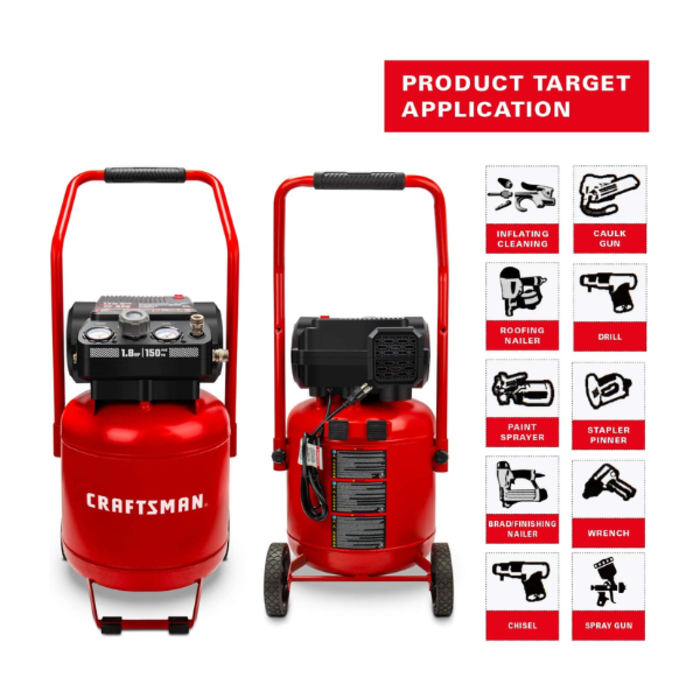 CRAFTSMAN IND5730 CRAFTSMAN AIR COMPRESSOR 10 GAL PEAK 1.8 HP,MAX 150PSI CMXECYA0331042