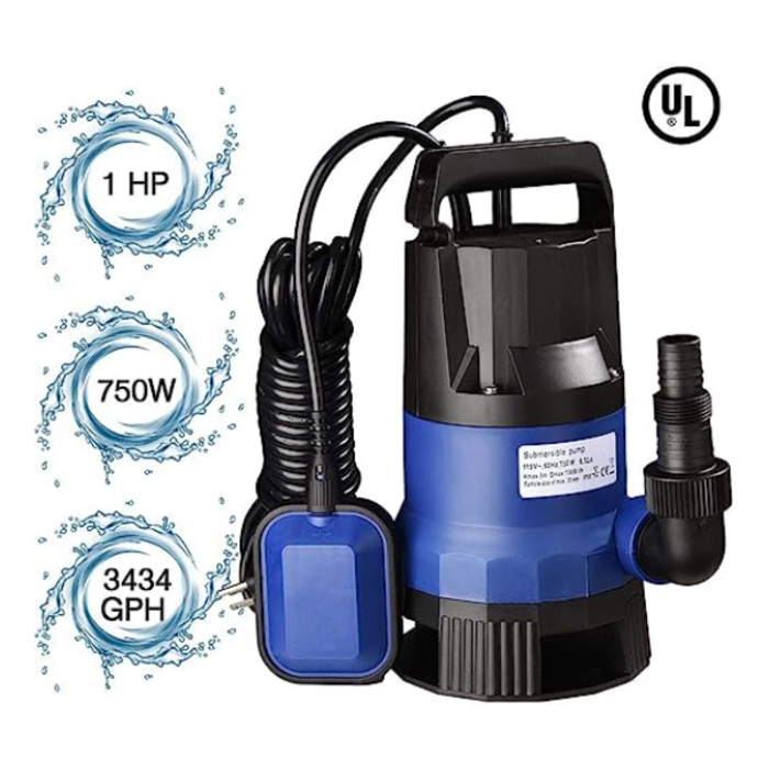 IND 5797/SUMP PUMP, PROSTORMER 1HP 3700GPH SUBMERSIBLE CLEAN/DIRTY WATER PUMP