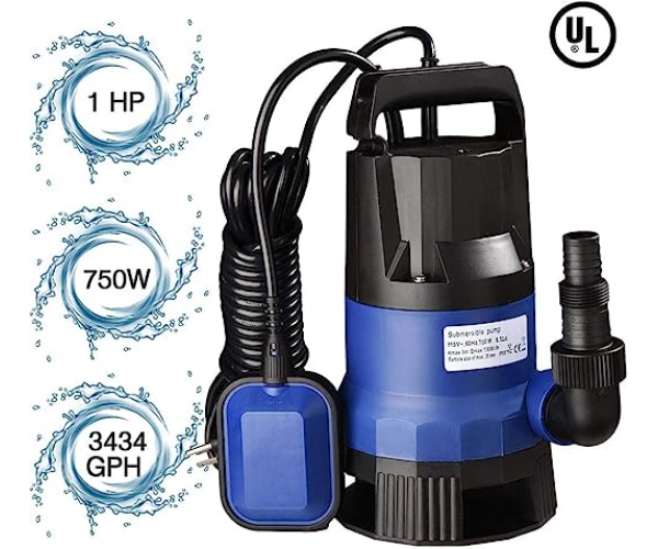 IND 5797/SUMP PUMP, PROSTORMER 1HP 3700GPH SUBMERSIBLE CLEAN/DIRTY WATER PUMP