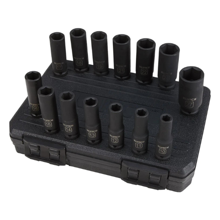 KLUTCH HAR7866 11PCS SOCKET SET 1/2" DEEP IMPACT (MM) KLUTCH/IRONTON 41549/41465