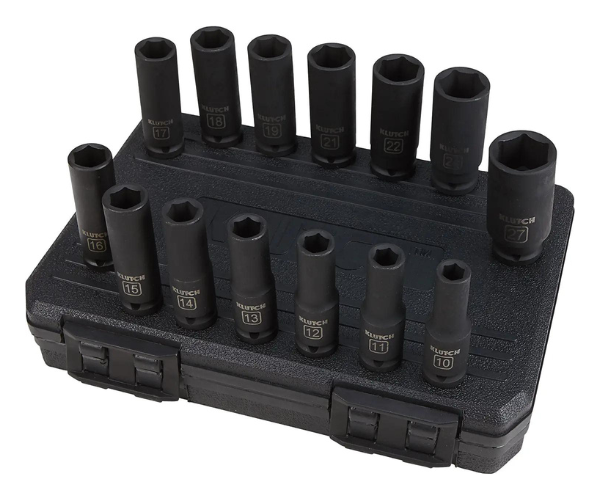 KLUTCH HAR7866 11PCS SOCKET SET 1/2" DEEP IMPACT (MM) KLUTCH/IRONTON 41549/41465
