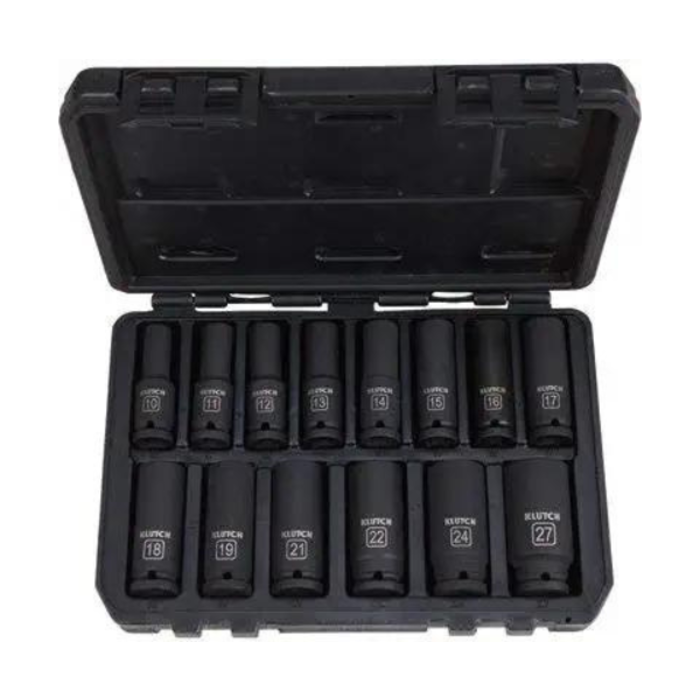 KLUTCH HAR7866 11PCS SOCKET SET 1/2" DEEP IMPACT (MM) KLUTCH/IRONTON 41549/41465