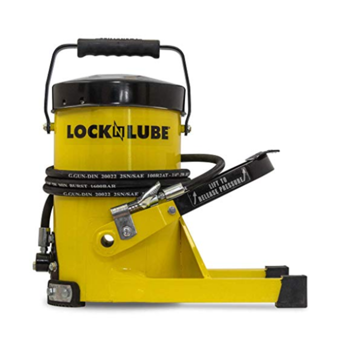 LOCKNLUBE HAR9203 GREASE GUN FOOT PUMP INDUSTRIAL STRENGTH LOCK AND LUBE 10,000PSI OUTPUT