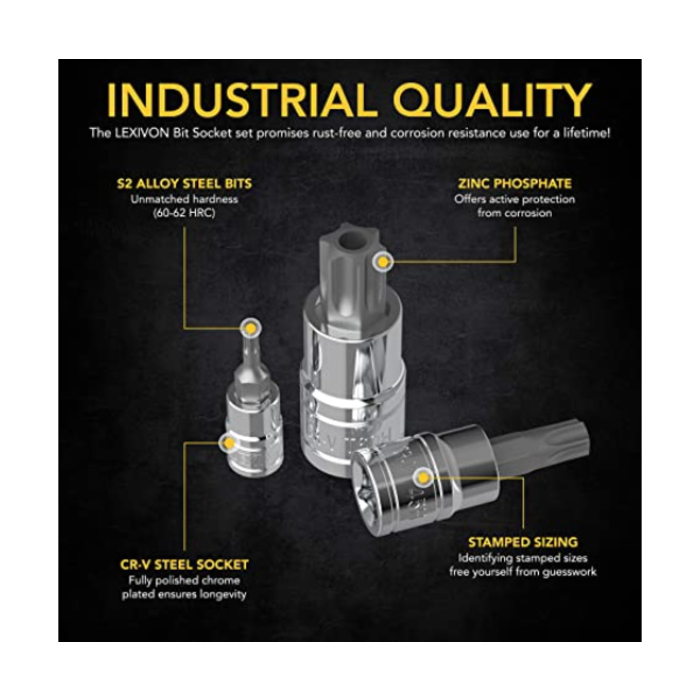 LEXIVON HAR9201 LEXIVON TORX BIT SOCKET SET 13PC STAR T8-T60 SET