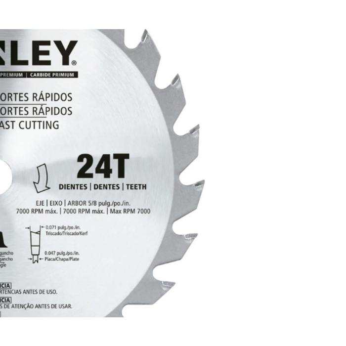 STANLEY HAR8018 7 1/4" 24T SAW BLADE CARDED STA7737