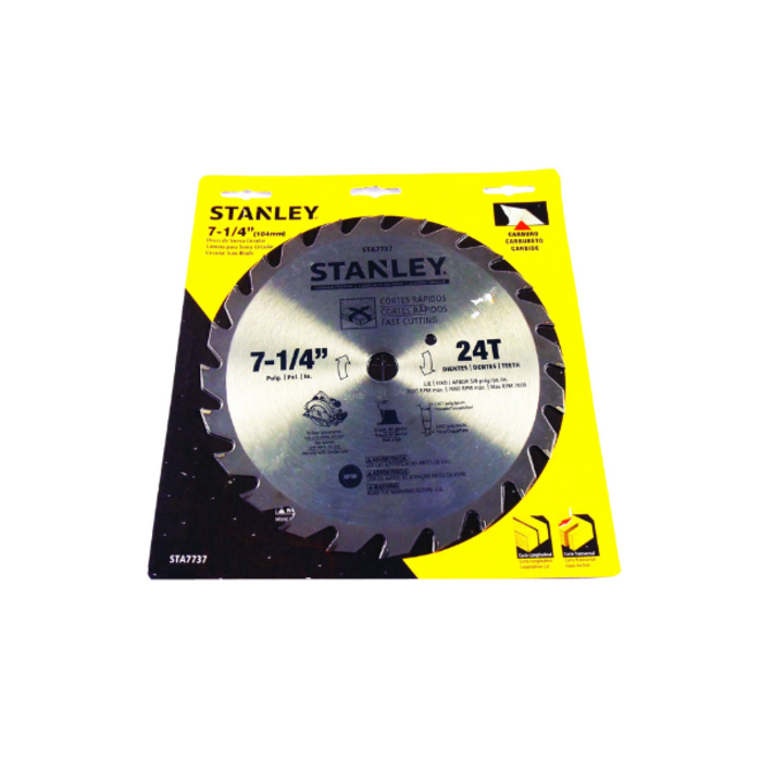 STANLEY HAR8018 7 1/4" 24T SAW BLADE CARDED STA7737