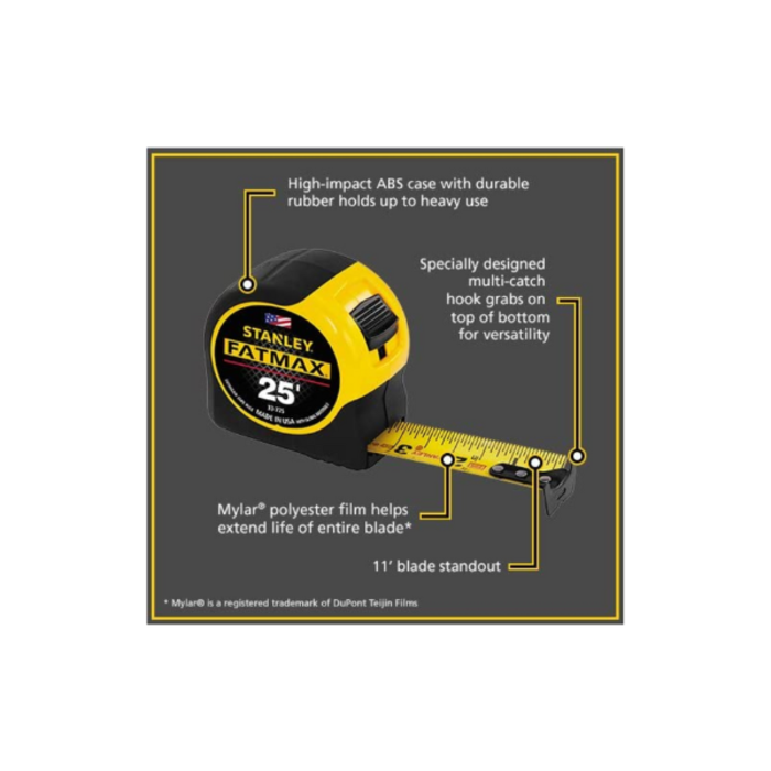 STANLEY HAR8206 TAPE/MEASURING 25' 33-725 STANLEY