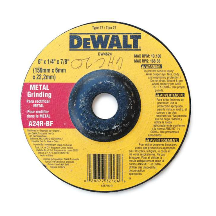 DEWALT HAR8238 GRINDING/DISC  -METAL 6x1/4x7/8
