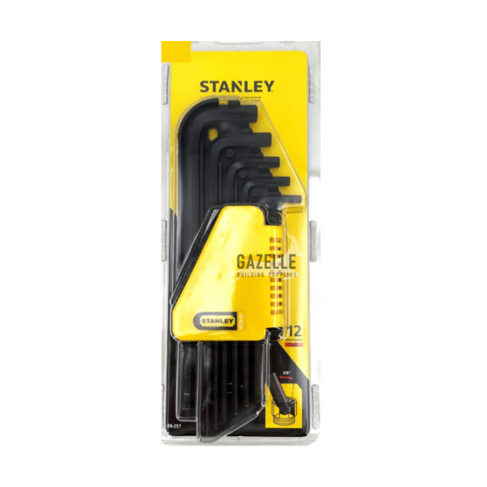 STANLEY HAR8417 EXTRA LONG BALL POINT SAE ALLAN HEX KEY SET/69-257
