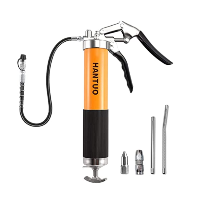 HANTUO HAR9180 HANTUO GREASE GUN 8000 PSI WITH 14 OZ LOAD, 12" FLEX HOSE- 555140
