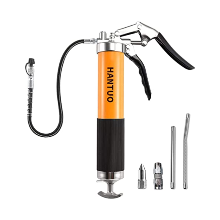 HANTUO HAR9180 HANTUO GREASE GUN 8000 PSI WITH 14 OZ LOAD, 12" FLEX HOSE- 555140