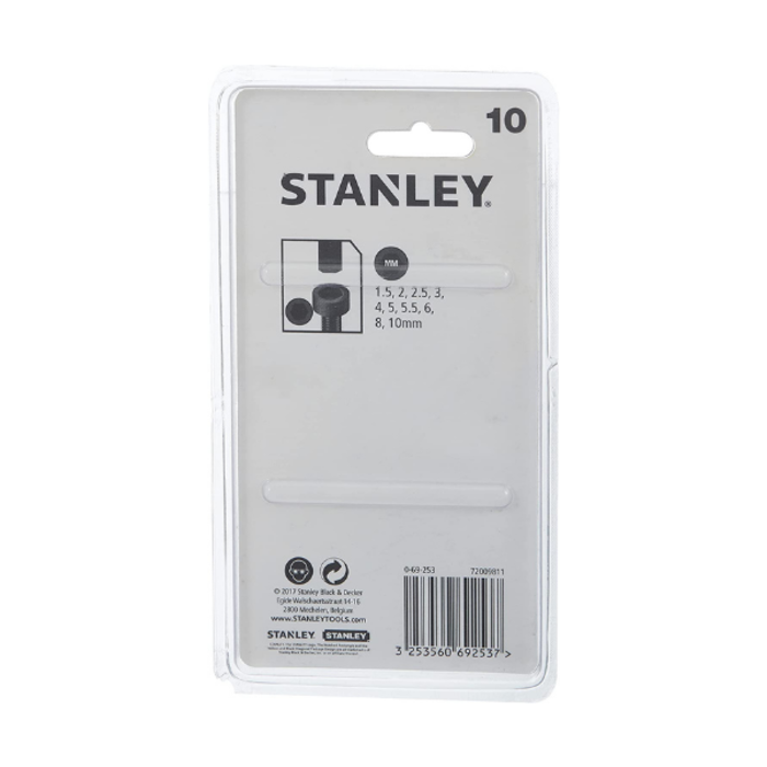 STANLEY HAR8438 HEX KEY SET-9PCS (MM) STANLEY 69-253