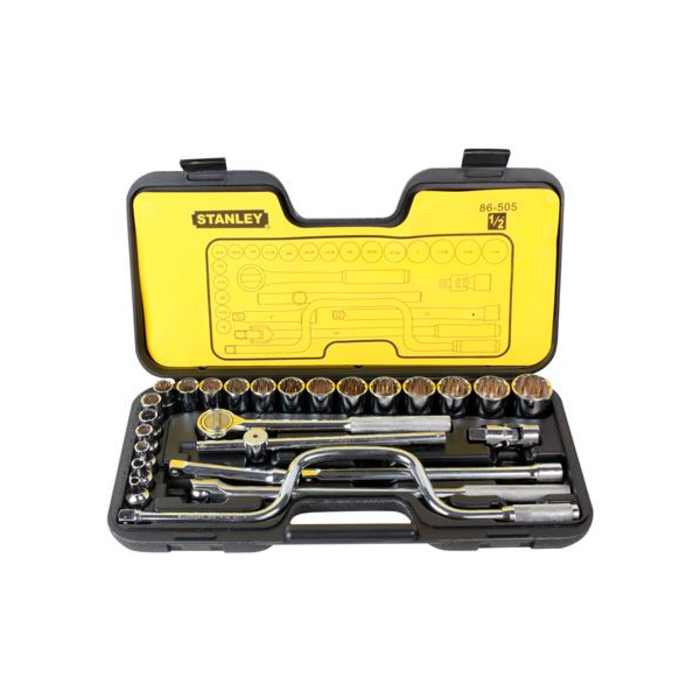 STANLEY HAR8448 SAE SOCKET SET 1/2"DR. 27PC 97- 86-505