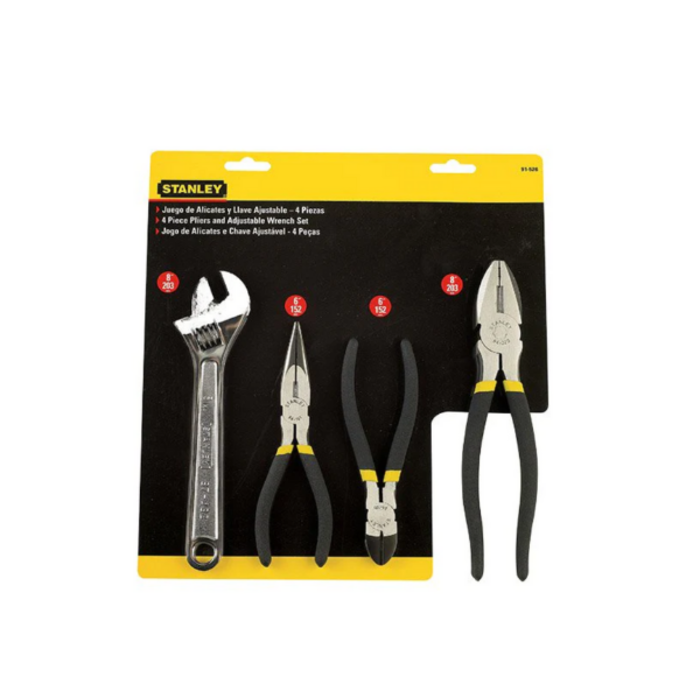 STANLEY HAR8450 PLIER 4PC/AJUSTABLE WRENCH STANLEY 91-526LA