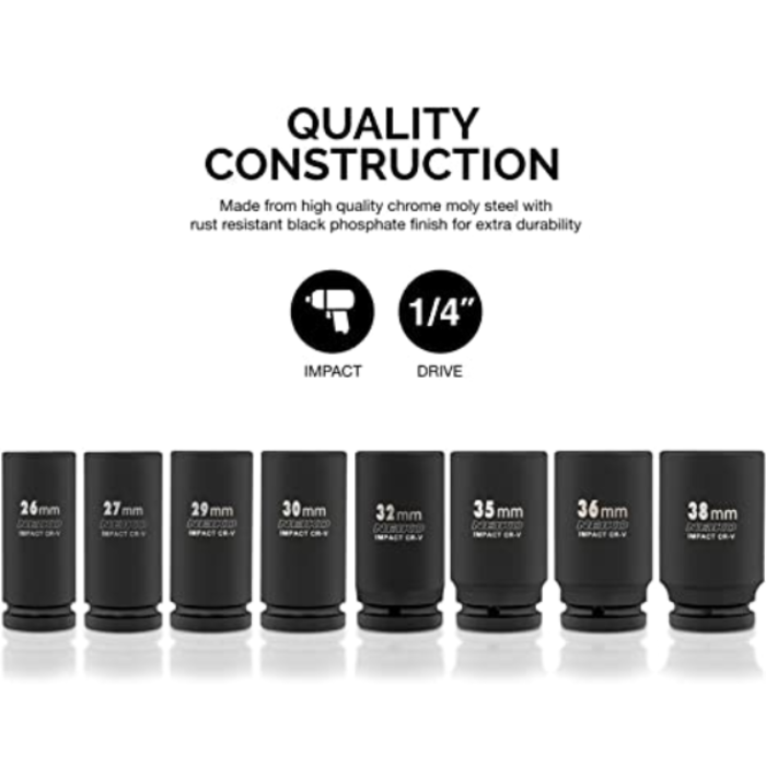 NEIKO TOOLS HAR9165 NEIKO 02460A 3/4" DRIVE IMPACT SOCKET SET 8PCS--TOP B14 M/F