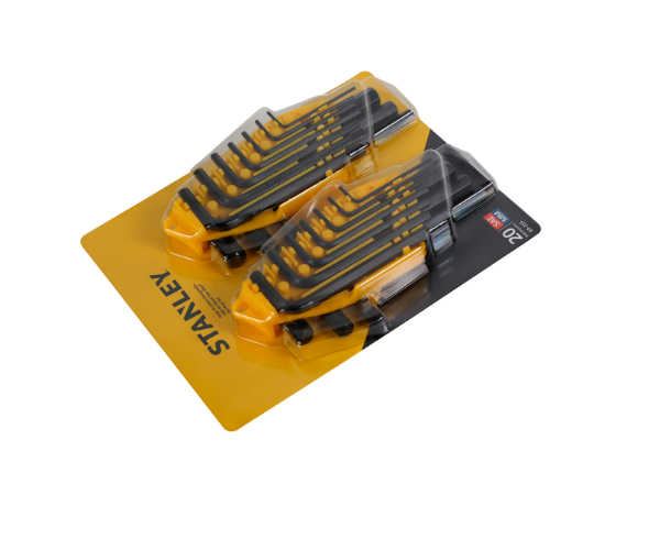STANLEY HAR8524 20PC METRIC/SAE ALLAN HEX KEY SET #69-255