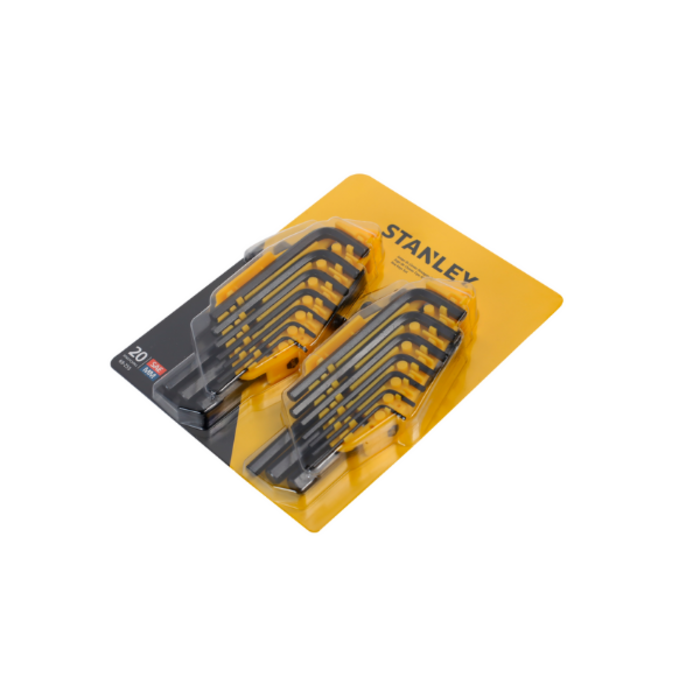 STANLEY HAR8524 20PC METRIC/SAE ALLAN HEX KEY SET #69-255