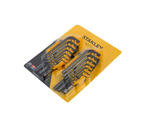 STANLEY HAR8524 20PC METRIC/SAE ALLAN HEX KEY SET #69-255