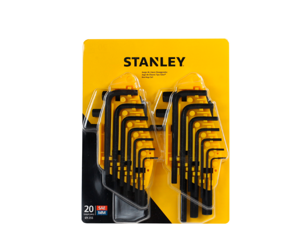 STANLEY HAR8524 20PC METRIC/SAE ALLAN HEX KEY SET #69-255