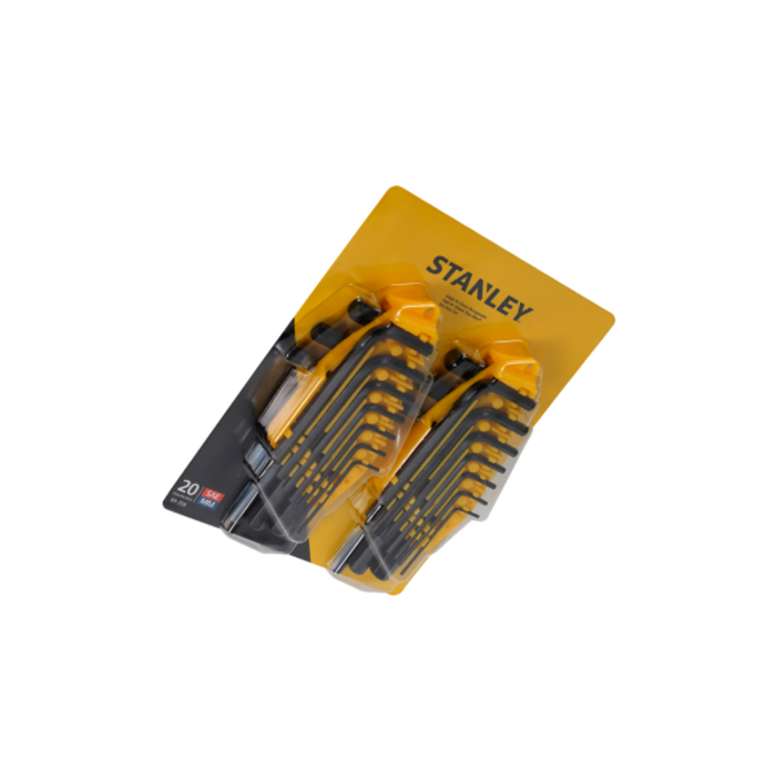 STANLEY HAR8524 20PC METRIC/SAE ALLAN HEX KEY SET #69-255