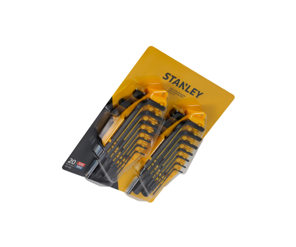 STANLEY HAR8524 20PC METRIC/SAE ALLAN HEX KEY SET #69-255