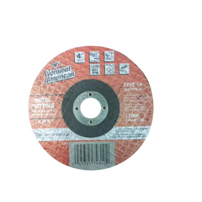 HAR8550 4" x 3/32" x 5/8" METAL CUTTING WHEEL/DISC 17366