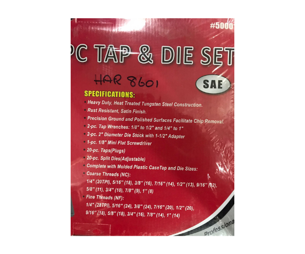 HAR8601 45PCS TAP AND DIE SET SAE TD-45