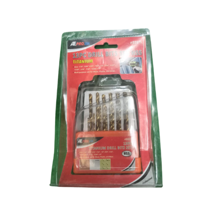 ATE PRO.USA HAR8742 13PC TI-COATED DRILL BITS DB-1BT