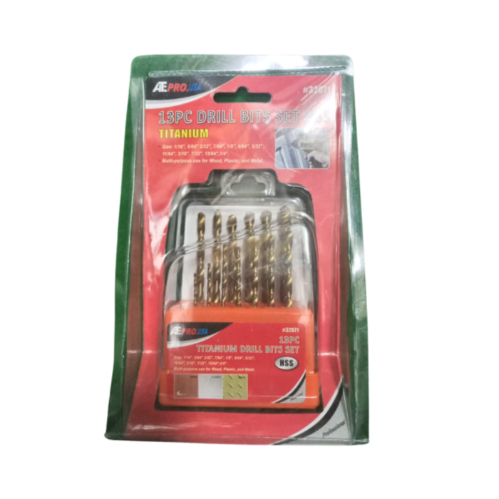 ATE PRO.USA HAR8742 13PC TI-COATED DRILL BITS DB-1BT