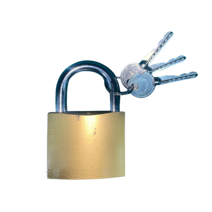 HAR8781 GOLD COLUR PADLOCK/CROSS PADLOCKS 50MM