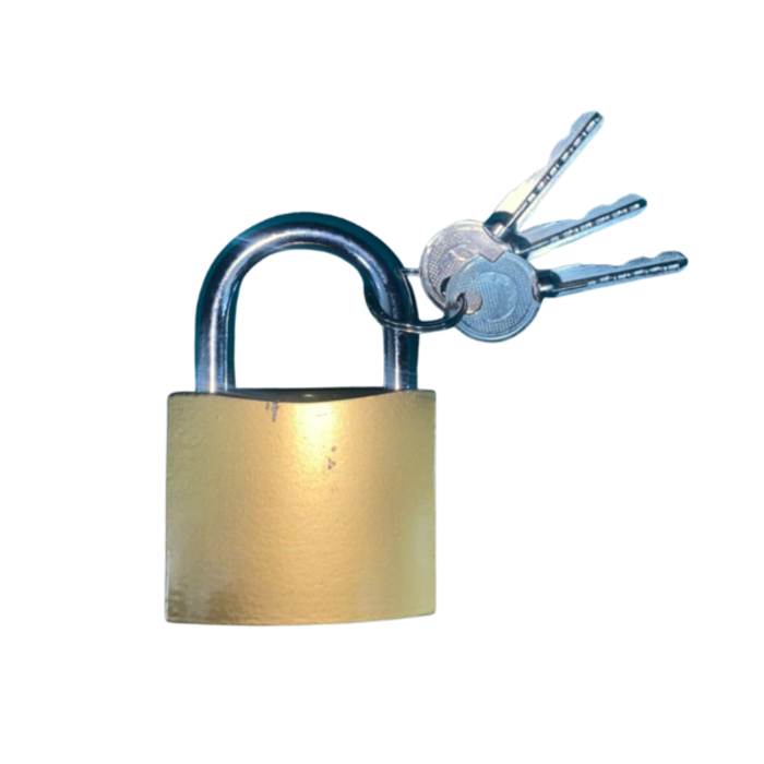 HAR8782 GOLD COLOUR PADLOCK/CROSS PADLOCKS 63MM