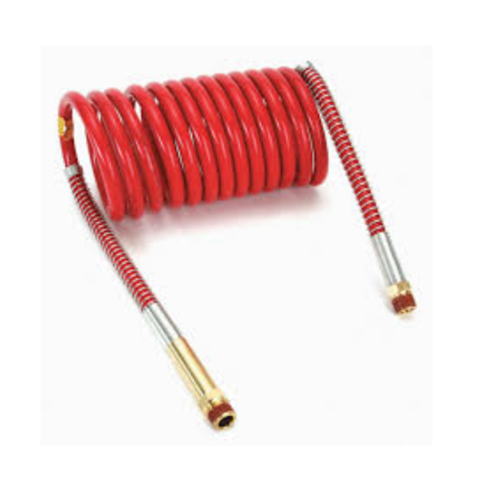 HAR8897 1/2" RED COILED AIR HOSE KIT 15FT