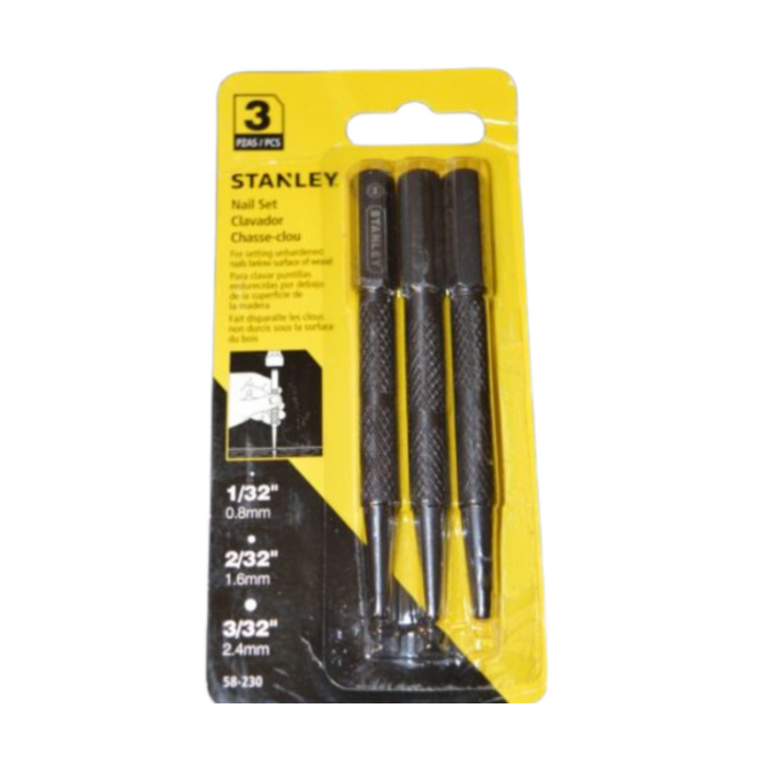 STANLEY HAR8956 3 PC NAIL SET 1/32,2/32,3/32" 58-230