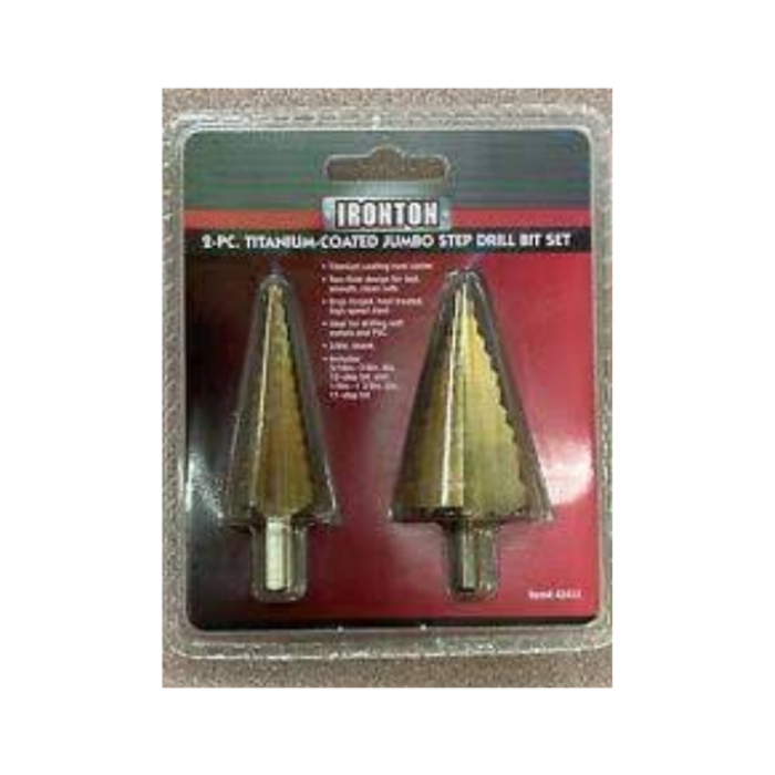 IRONTON HAR8993 IRONTON 2PC JUMBO STEP DRILL BIT SET 42412