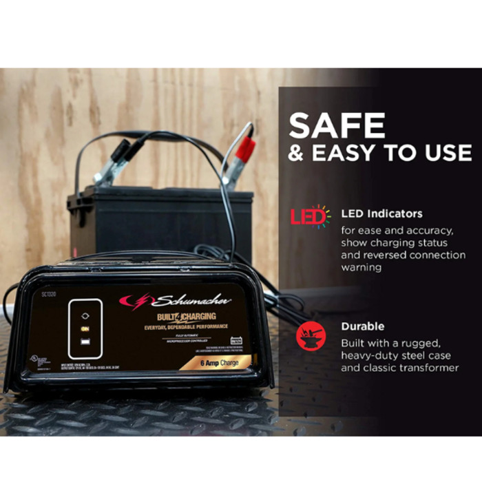 SCHUMACHER VEH22874 1 AMP 6/12 VOLTS BATTERY CHARGER/SCHUMACHER SC1320