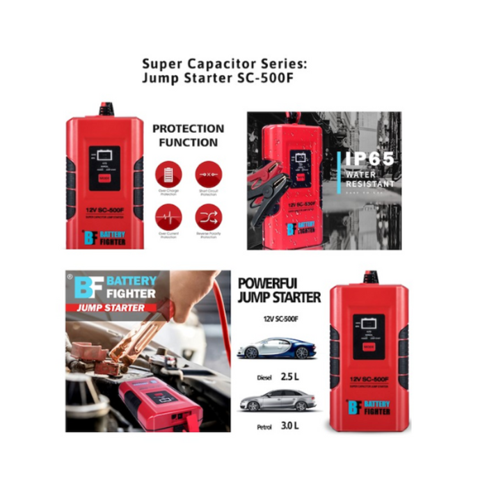 JS BATT LESS VEH24009 SUPER CAPACITOR JUMP STARTER - 12VSC-500F