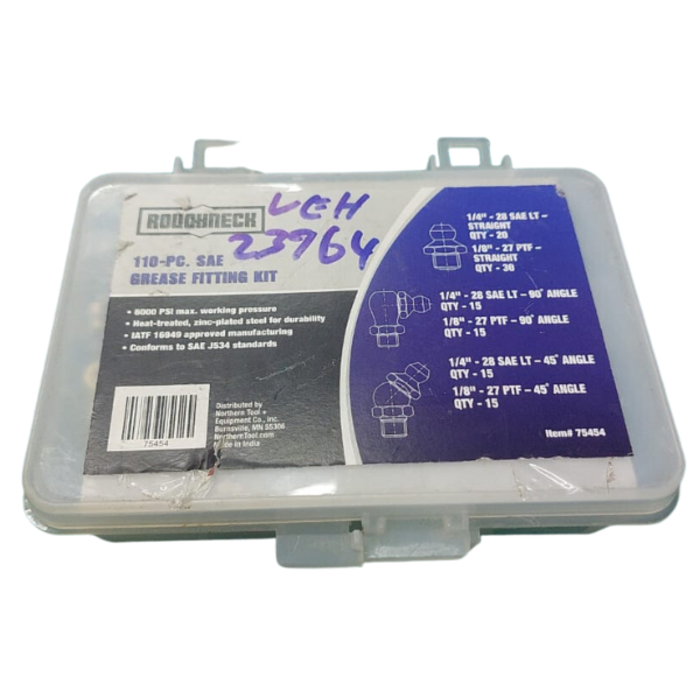 ROUGHNECK VEH23964 110 PCS ROUGHNECK SAE GREASE FITTINGS KIT- PART # 75454