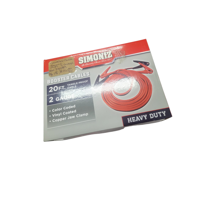 VEH23489 SIMONIZ HEAVY DUTY/2GA X 20' BOOSTER CABLE 56552