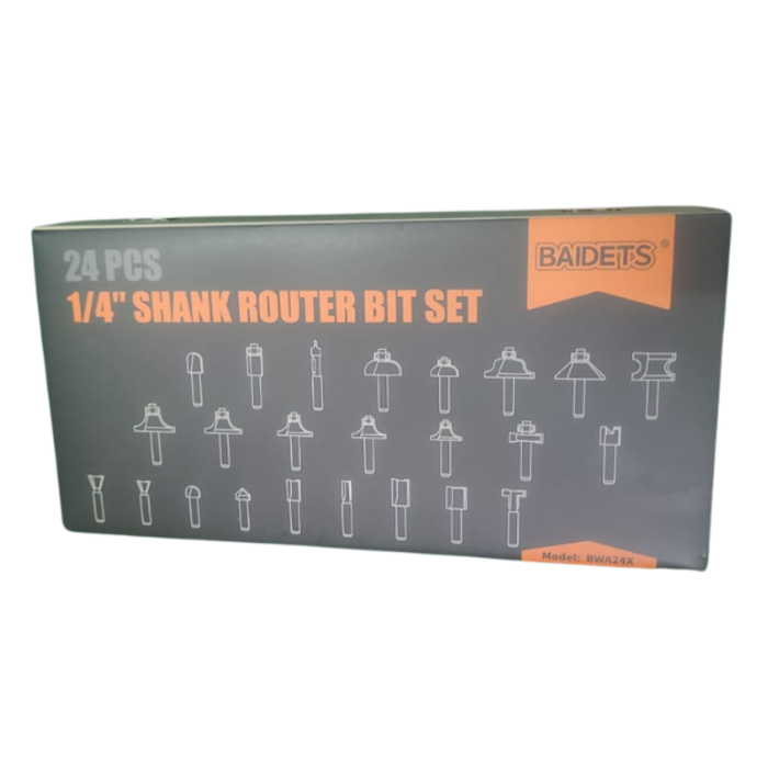 VEH24070 ROUTER BITS SET 1/4 INCH SHANK 24 PCS