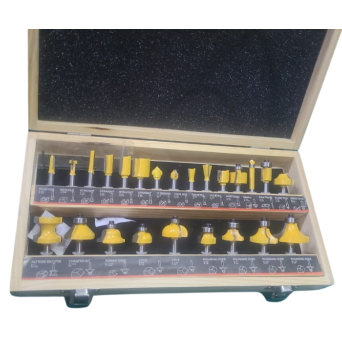 VEH24070 ROUTER BITS SET 1/4 INCH SHANK 24 PCS