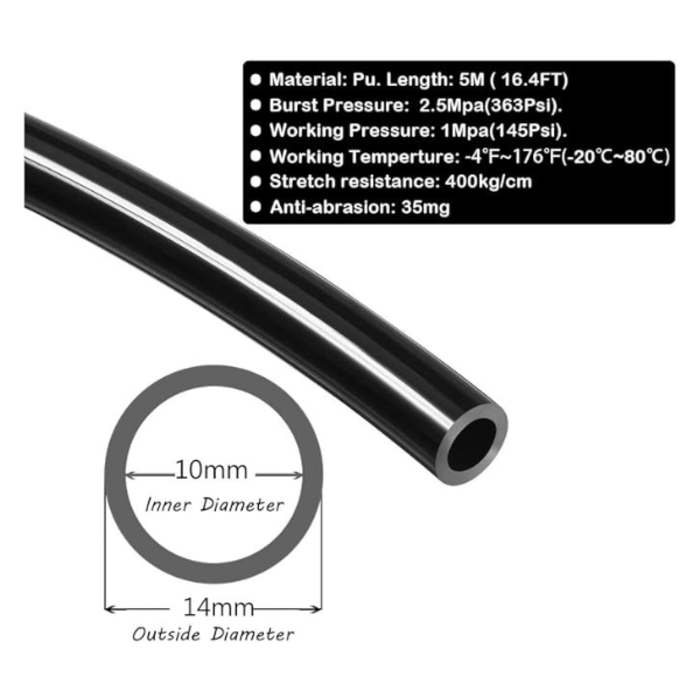 VEH23679 PU AIR HOSE 14*10MM 320FT PER ROLL