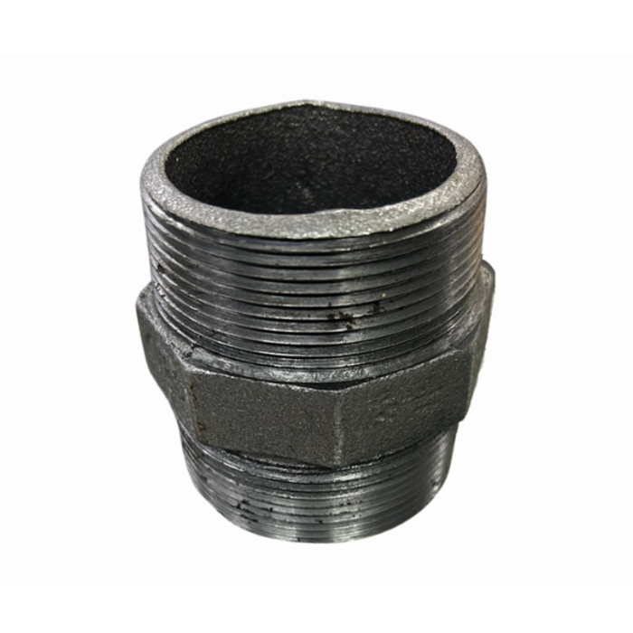 HAR9163 2" BLACK IRON STEEL PIPE HEX NIPPLE