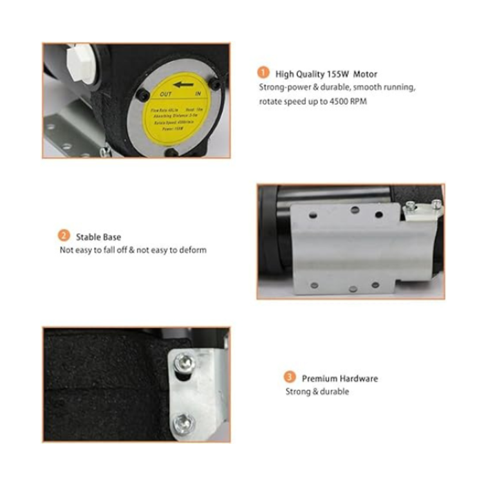 IND5841 12V DIESEL FUEL TRANSFER PUMP 3500/4200 RPM 155W 13AMP