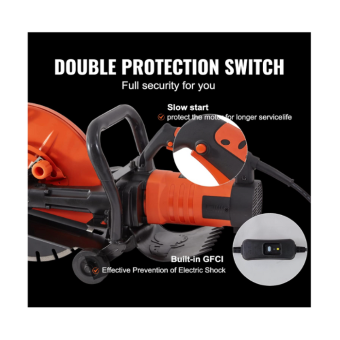 VEVOR IND5851 VEVOR ELECTRIC CONCRETE SAW, 14 IN 3200W  DC355-D/S