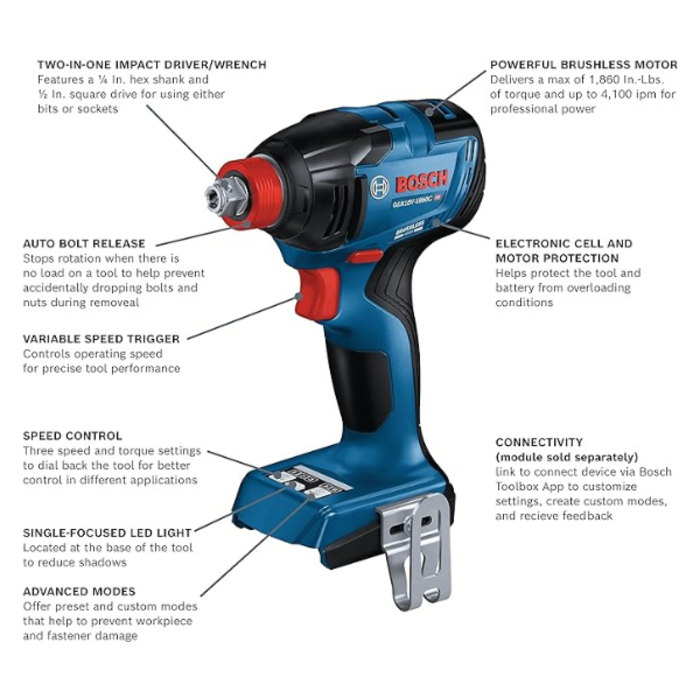 BOSCH IND5853 IMPACT WRENCH 3015453972 #GDX18V-1860CB16