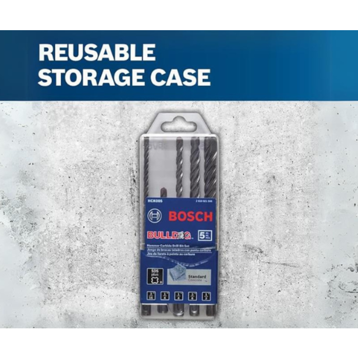 BOSCH HAR9542 5PC BOSCH BULLDOG HAMMER CARBIDE DRILL BIT SET -HCK005 SDS PLUS
