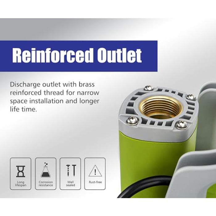 G GREEN EXPERT HAR9479 1HP SUB WATER PUMP HIGH PRESSMAX HEAD 150FT 1800GPH 203660